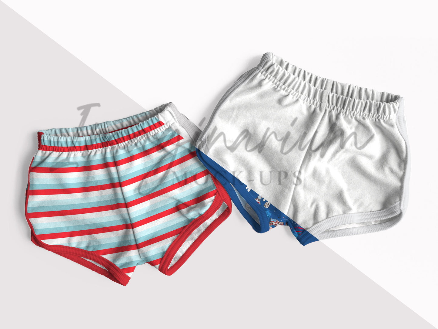Track Shorts Set Mock Up, Realistic Clothing Mockup for Photoshop and Procreate