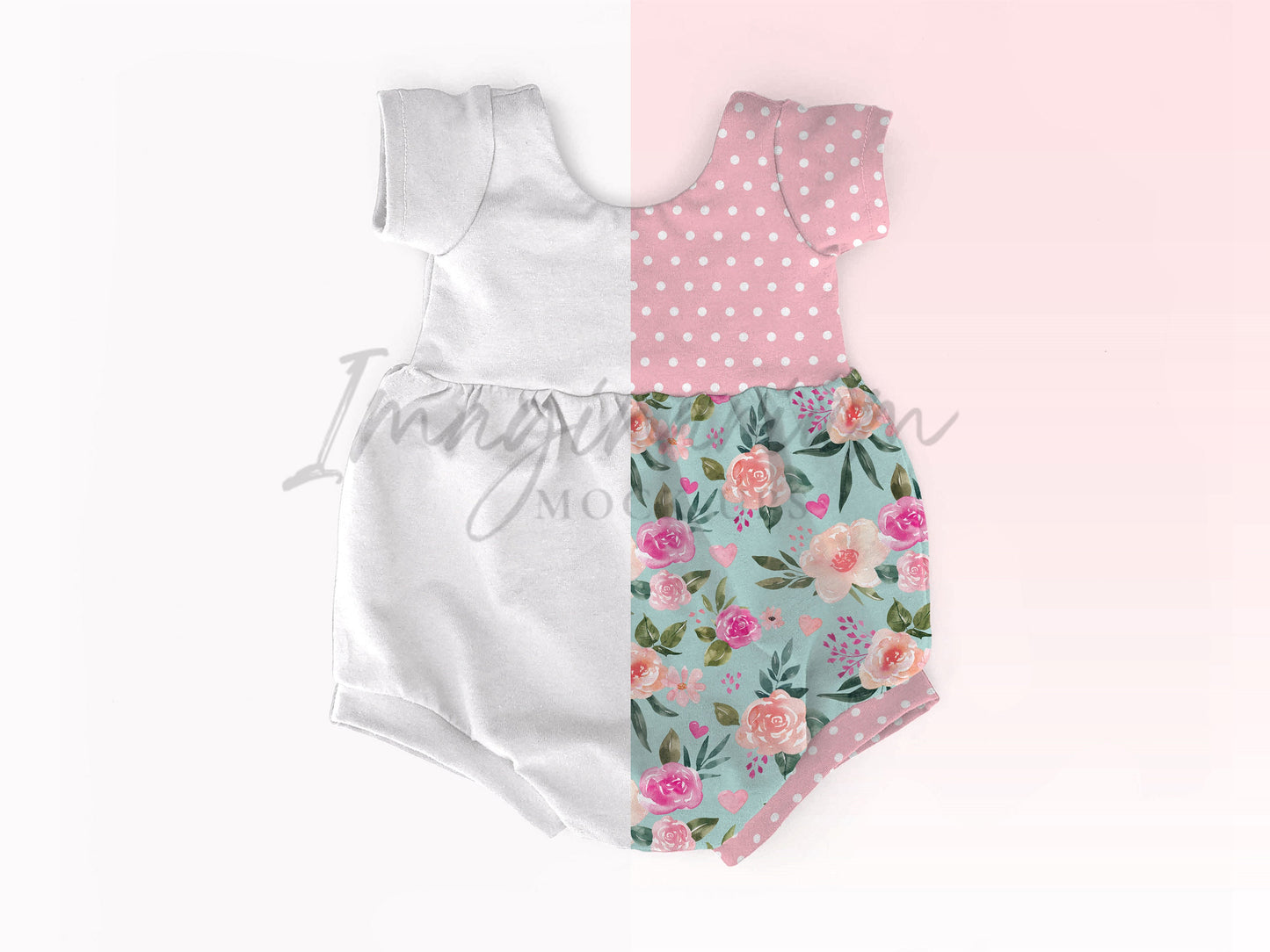 Short Sleeve Baby Romper Mock Up, Realistic Mockup for Photoshop and Procreate