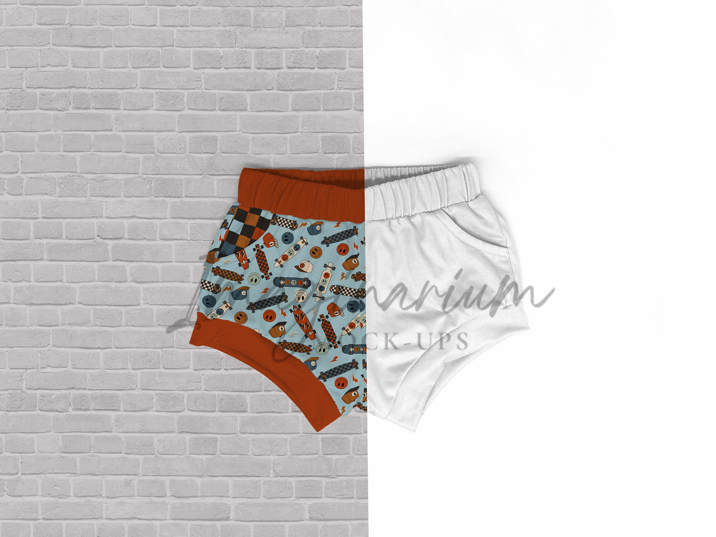 Pocket Shorties Mock Up, Realistic Clothing Mockup for Photoshop and Procreate