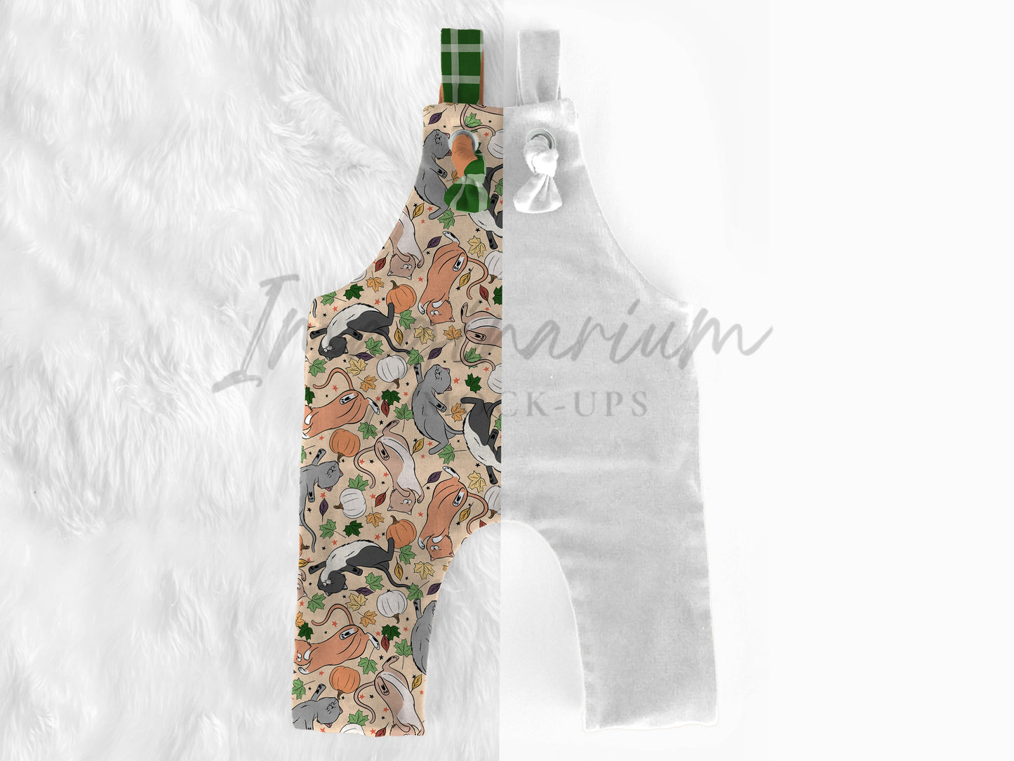 Knotted Overalls Pants Mock Up, Realistic Clothing Mockup for Photoshop and Procreate