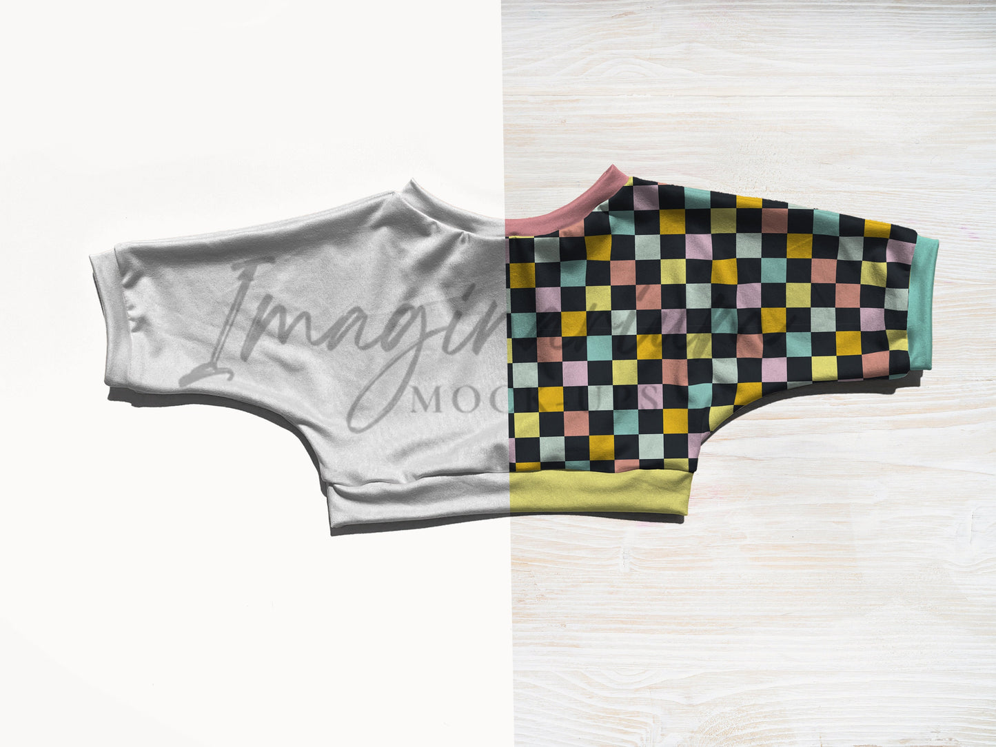 Long Sleeve Lounge Crop Top Mock Up, Realistic Clothing Mockup for Photoshop and Procreate