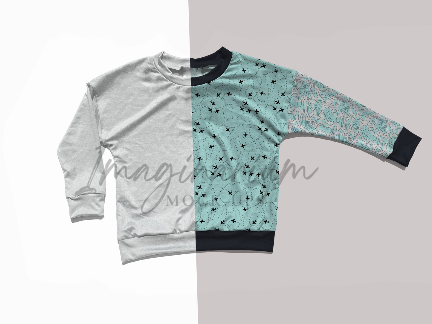 Long Sleeve Dolman Top Mock Up, Realistic Mockup for Photoshop and Procreate