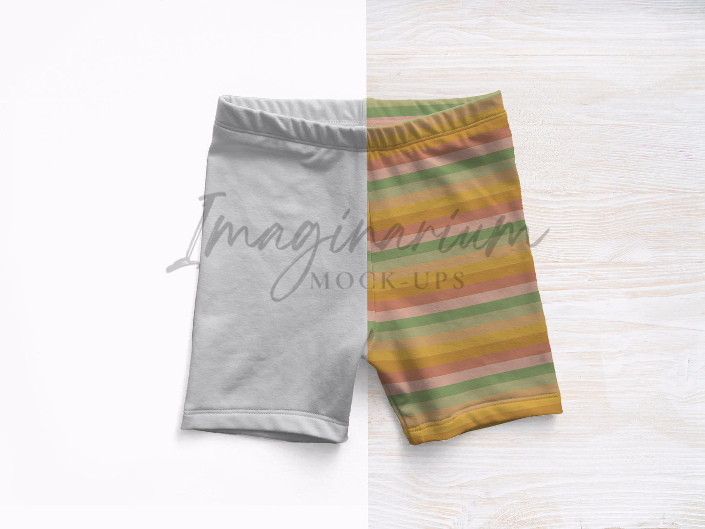 Elastic Waist Biker Shorts Mock Up, Realistic Clothing Mockup for Photoshop and Procreate