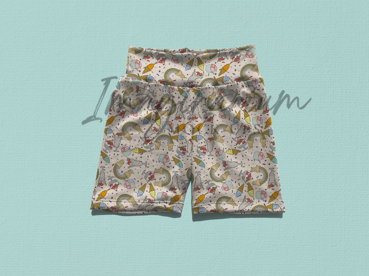 Yoga Waist Bike Shorts Mock Up, Realistic Clothing Mockup for Photoshop and Procreate