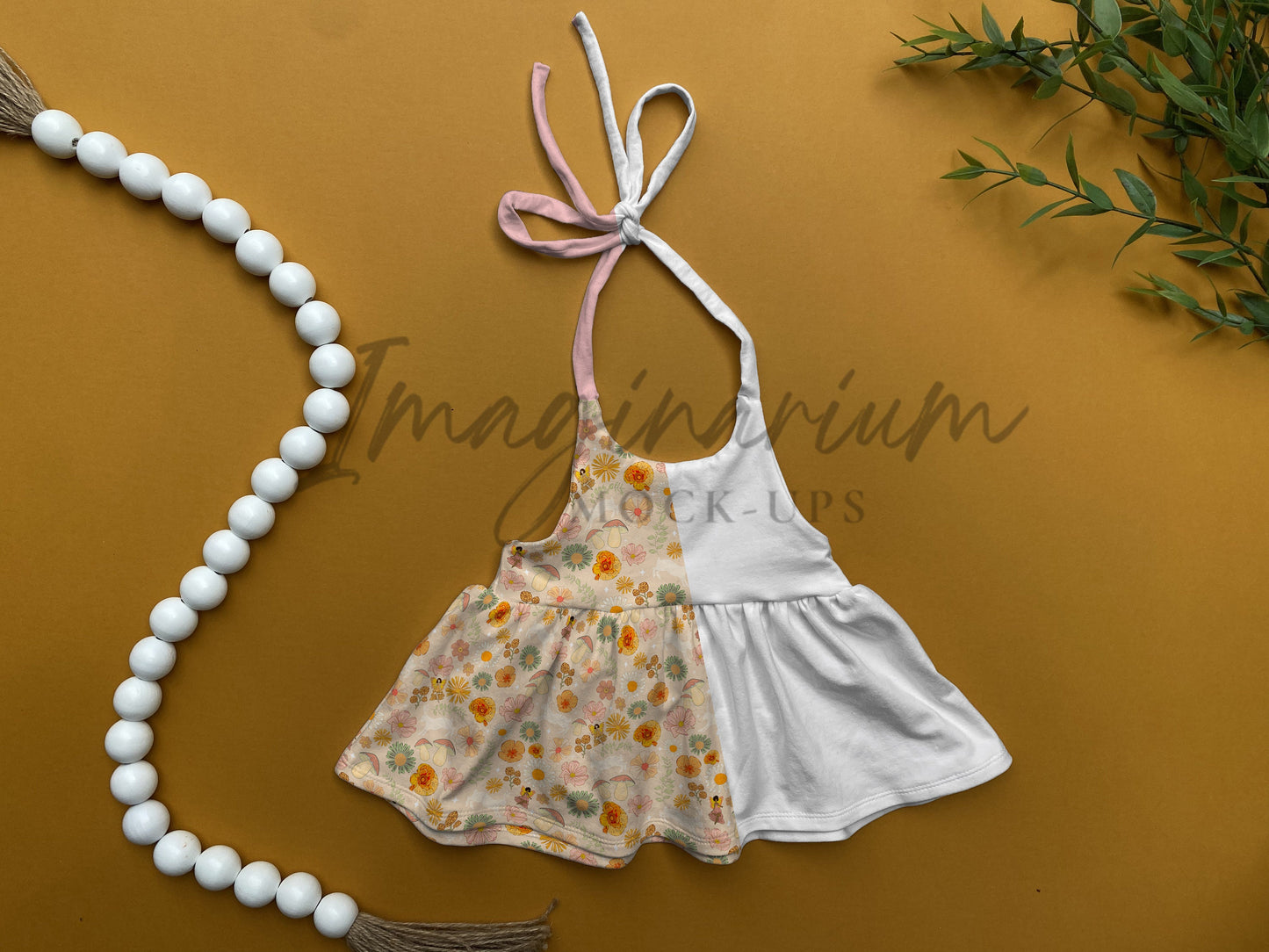 Clover Peplum Halter Top Mock Up, Realistic Clothing Mockup for Photoshop and Procreate