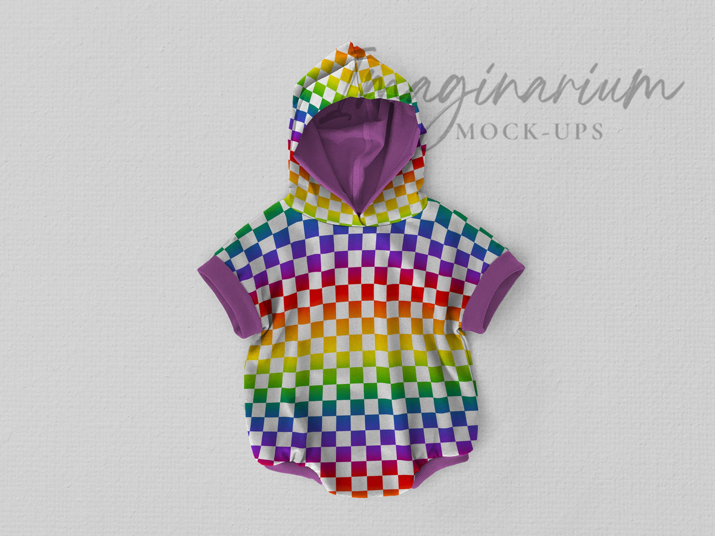 Short Sleeve Hooded Sweater Romper Mockup, Realistic Clothing Mock Up for Photoshop and Procreate