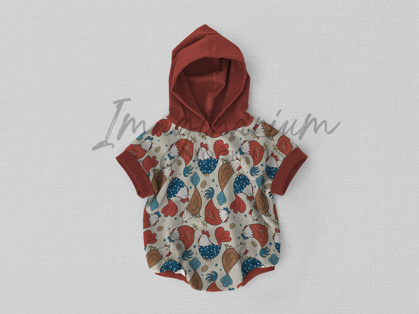 Short Sleeve Hooded Sweater Romper Mockup, Realistic Clothing Mock Up for Photoshop and Procreate