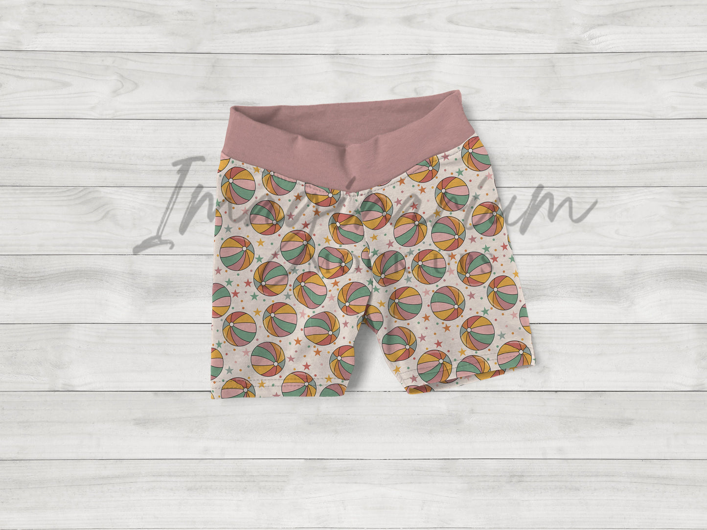Yoga Waist Bike Shorts Mock Up , Realistic Clothing Mockup for Photoshop and Procreate