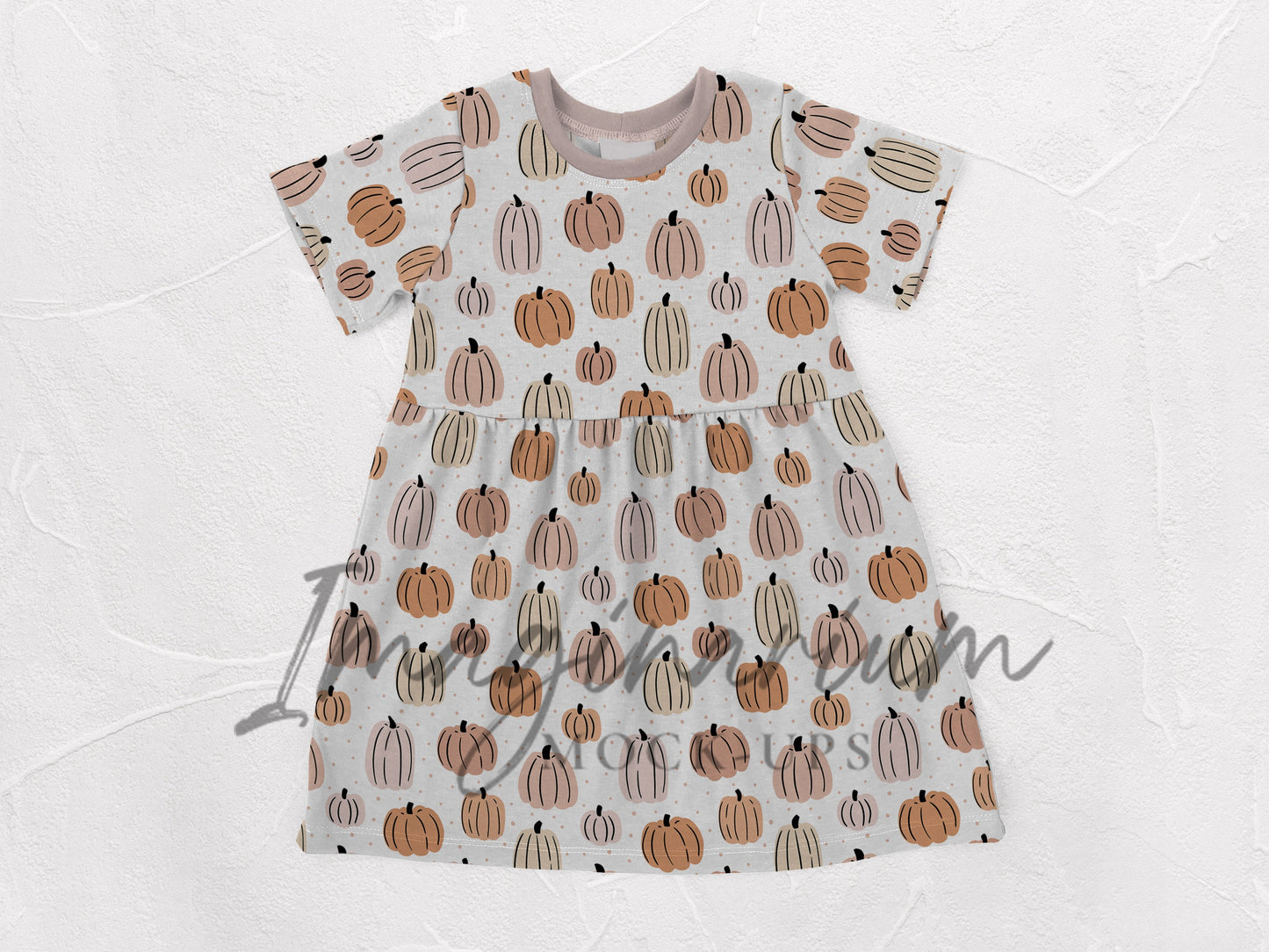 Gathered Skirt Short Sleeve T-Shirt Dress Mock Up, Realistic Clothing Mockup for Photoshop and Procreate