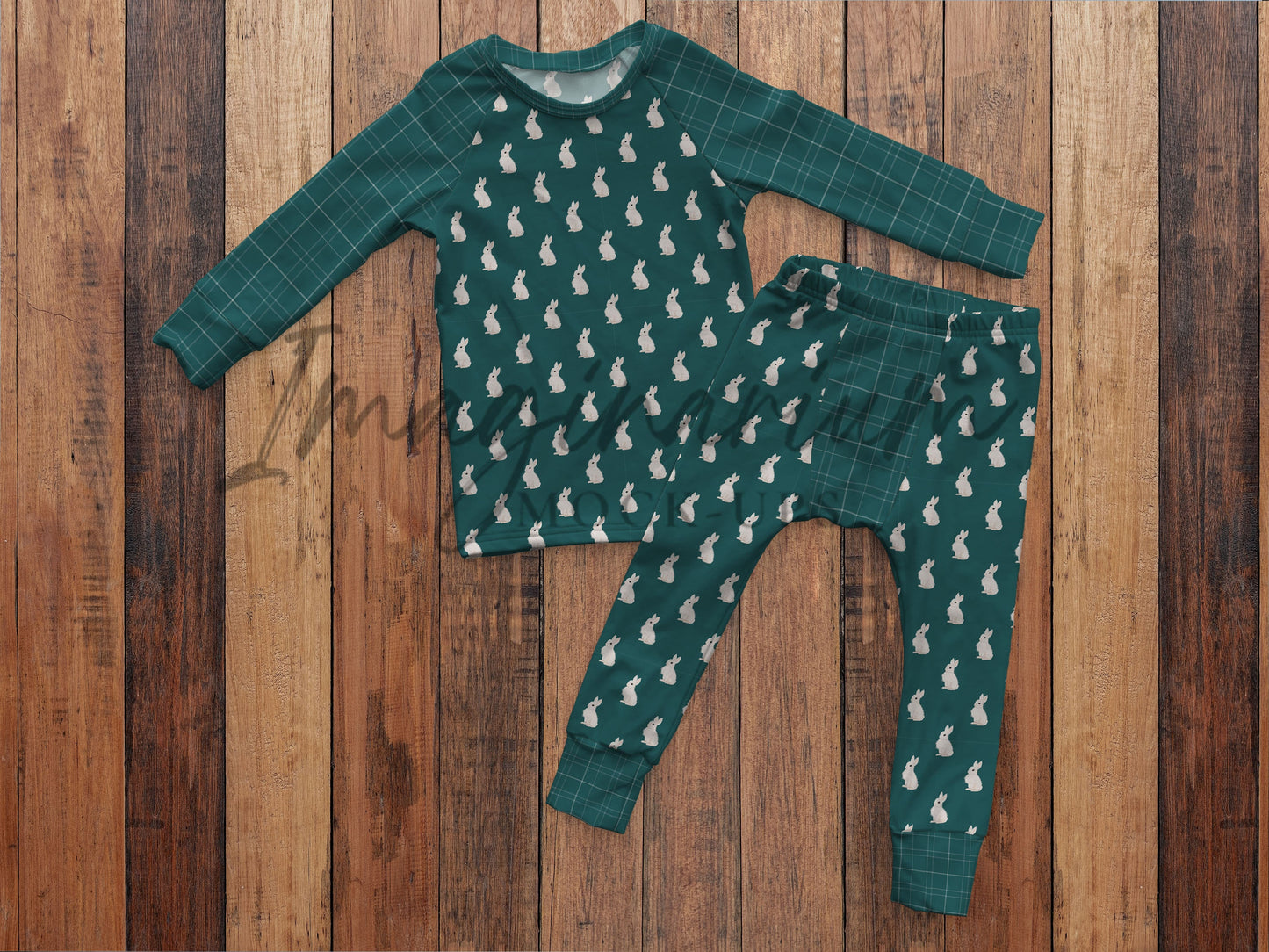 Raglan Pajama Shirt and Pants Set mock up, Elastic Band, Realistic Photoshop Mockup for Photoshop and Procreate