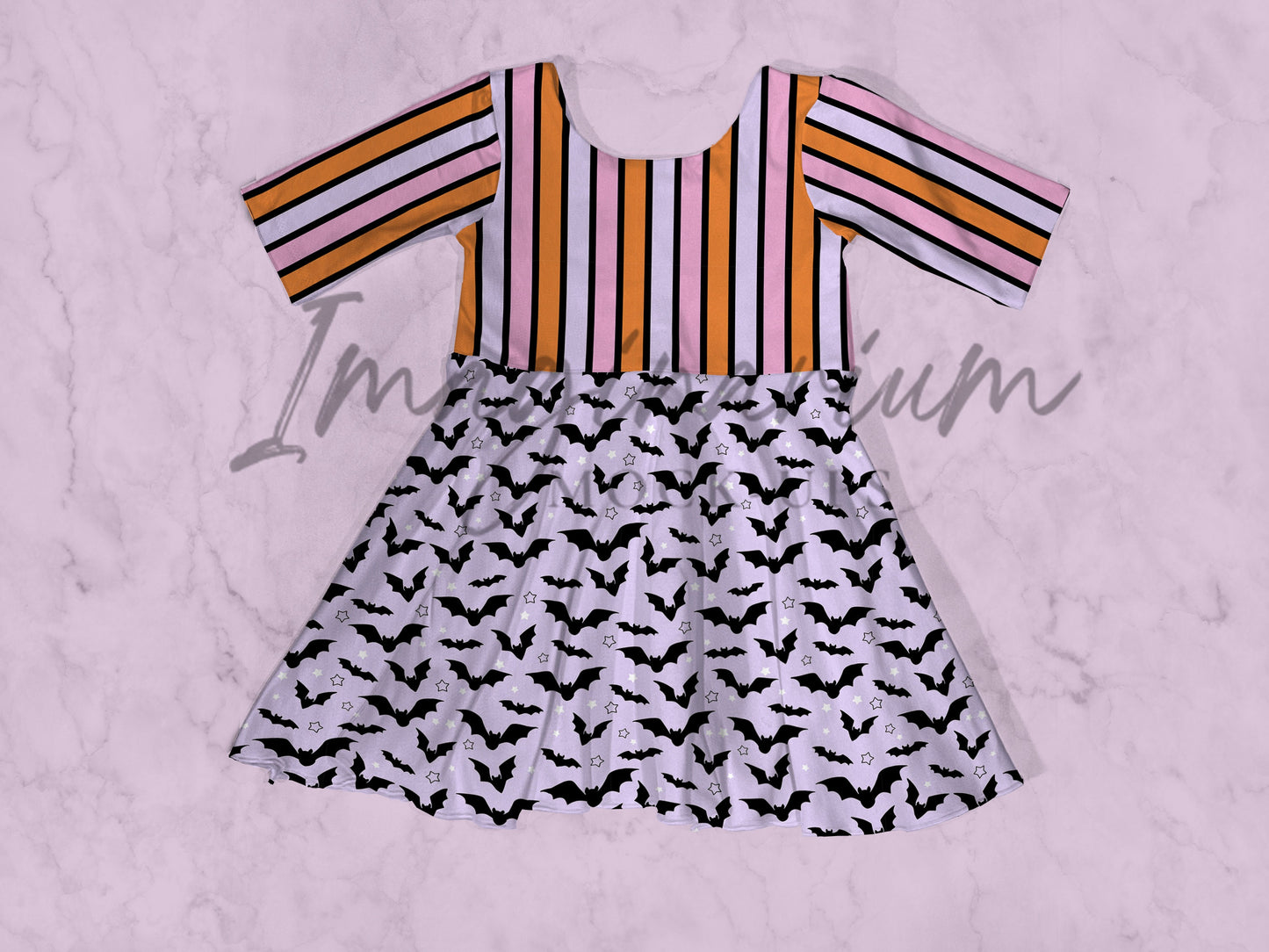 Lined Bodice 3/4 Length Sleeve Dress Mock Up, Realistic Clothing Mockup for Photoshop and Procreate