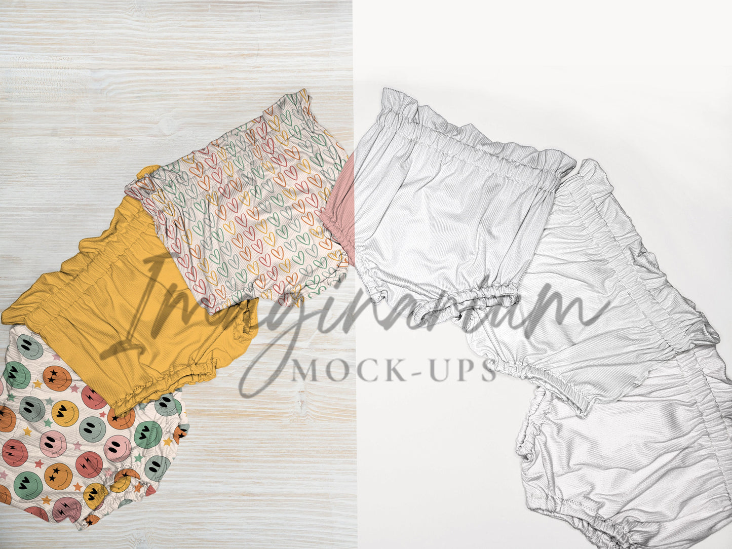Bloomers Rainbow Mock Up, Realistic Clothing Mockup for Photoshop and Procreate