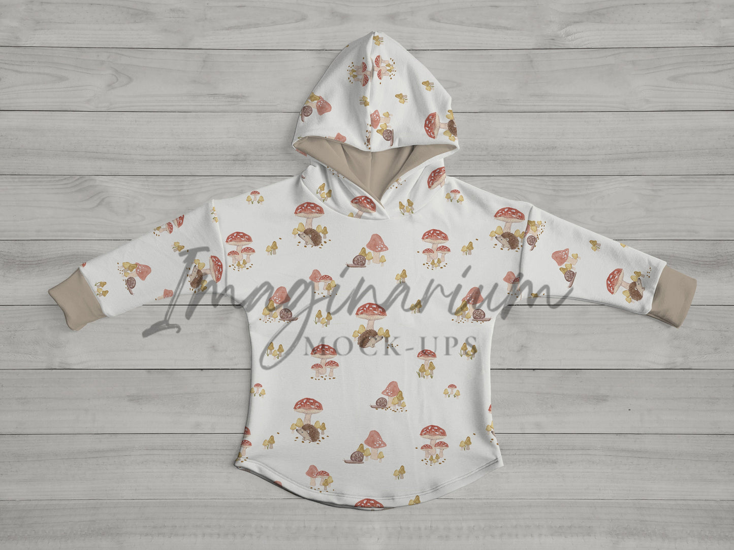 Long Sleeve Hooded Tee Mock Up, Realistic Clothing Mockup for Photoshop and Procreate