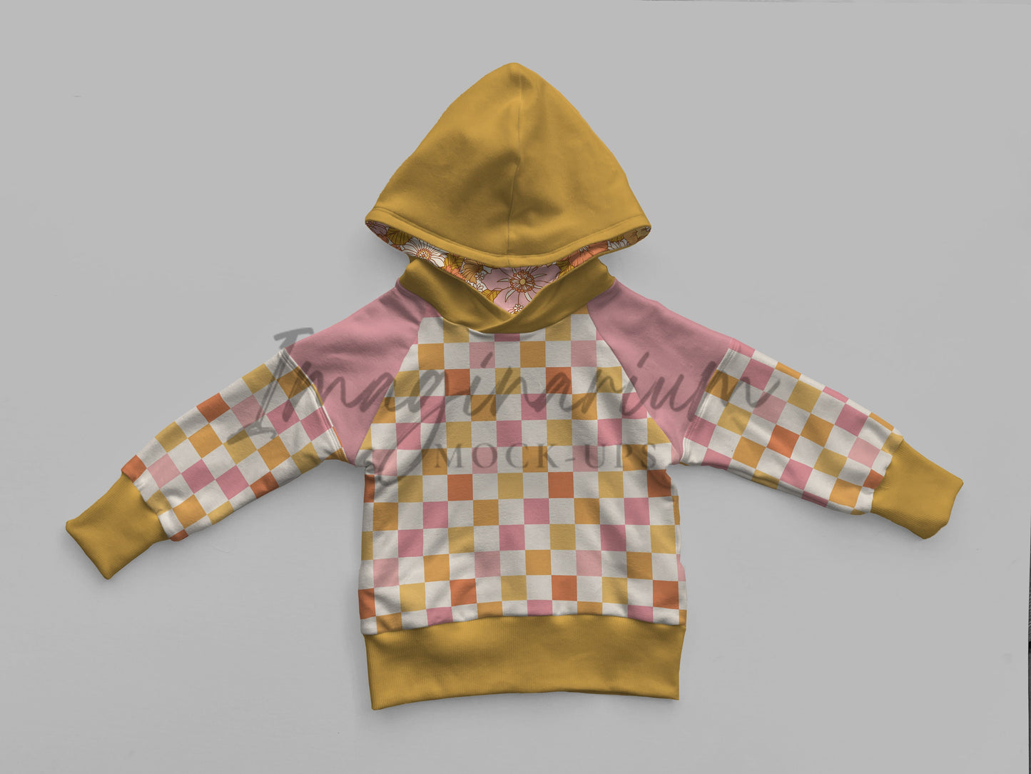 Hooded Raglan Knox Sweatshirt Mockup, Realistic Clothing Mock Up for Photoshop and Procreate