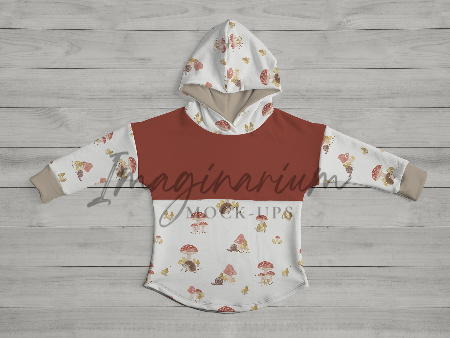 Long Sleeve Hooded Tee Mock Up, Realistic Clothing Mockup for Photoshop and Procreate