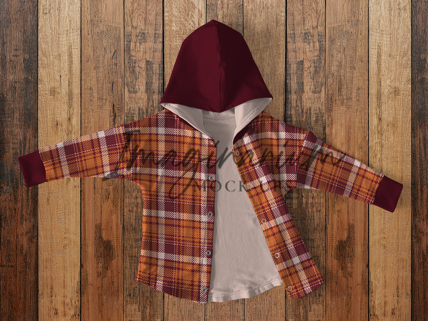 Shacket Snap Front Hooded Tee Mock Up, Realistic Mockup for Photoshop and Procreate