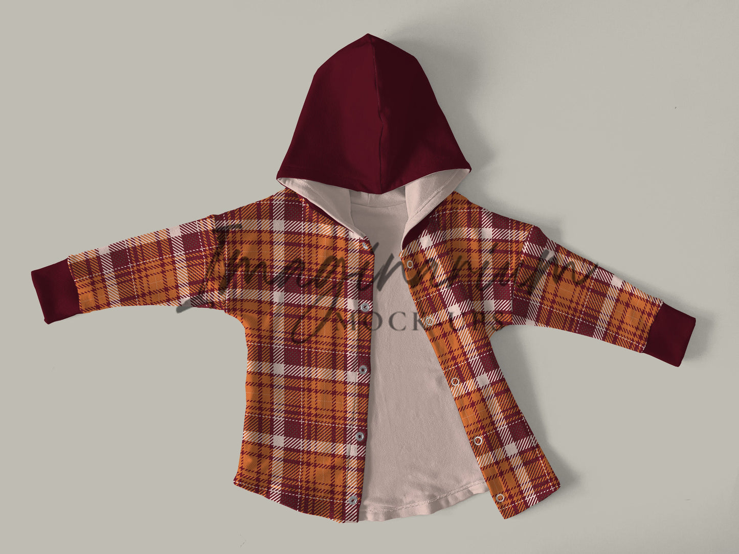 Shacket Snap Front Hooded Tee Mock Up, Realistic Mockup for Photoshop and Procreate