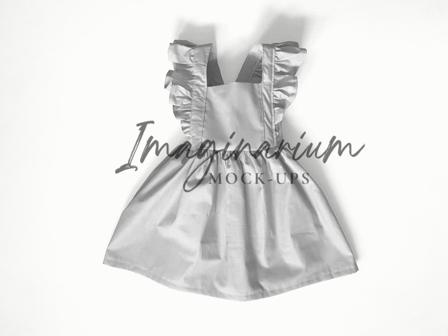 Ruffle Pinafore Dress Mock Up, Realistic Clothing Mockup for Photoshop and Procreate