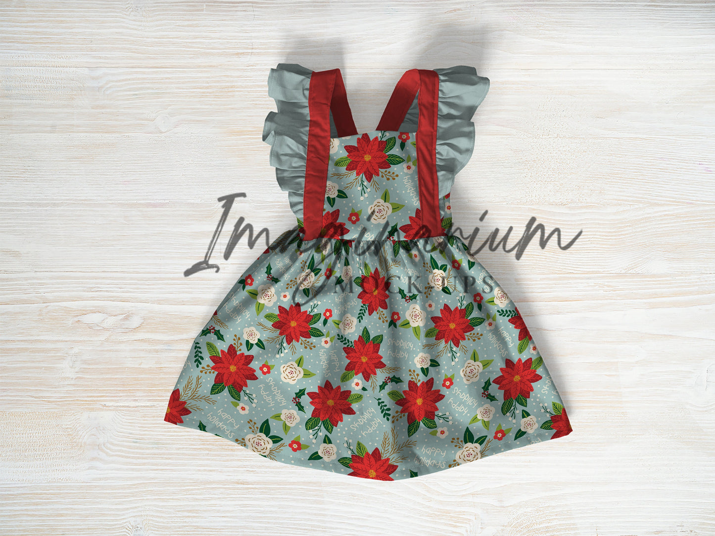 Ruffle Pinafore Dress Mock Up, Realistic Clothing Mockup for Photoshop and Procreate
