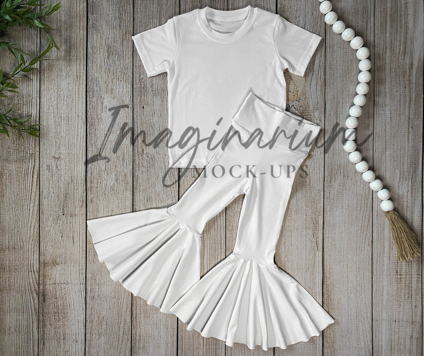 Bell Bottoms and Shirt Outfit Mock Up, Realistic Clothing Mockup for Photoshop and Procreate