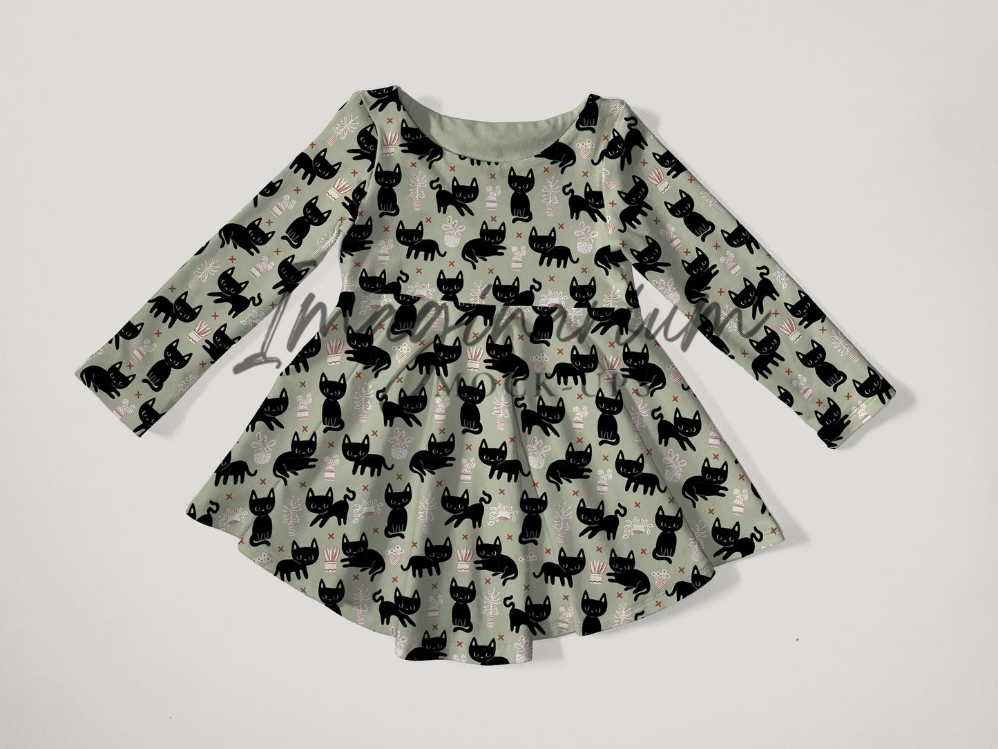 Long Sleeve Tofino Dress Mock Up, Realistic Clothing Mockup for Photoshop and Procreate