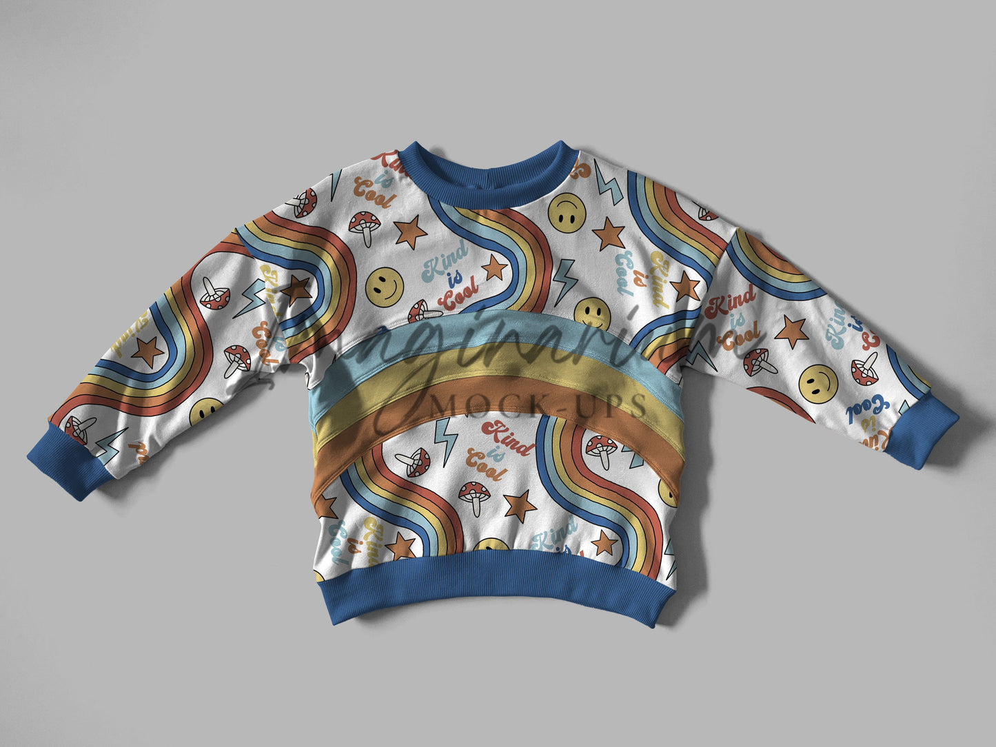 Long Sleeve Rainbow Dolman Top Mock Up, Realistic Mockup for Photoshop and Procreate