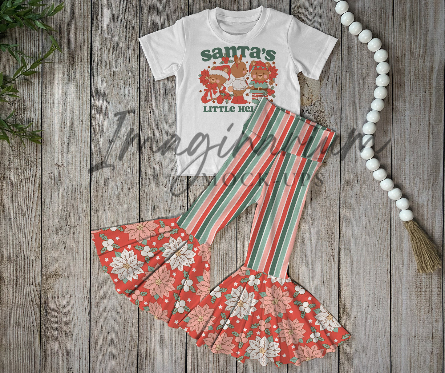 Bell Bottoms and Shirt Outfit Mock Up, Realistic Clothing Mockup for Photoshop and Procreate