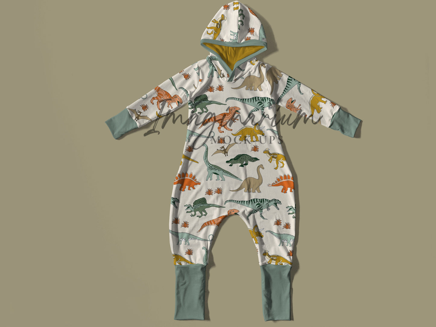 Long Sleeve Hooded Beatbox Romper Mock Up, Realistic Clothing Mockup for Photoshop and Procreate