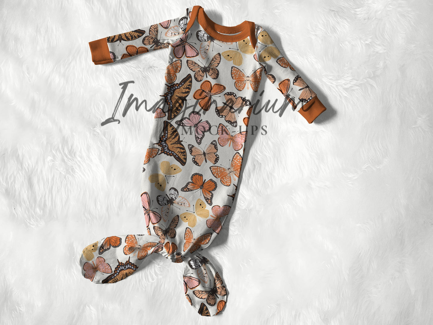 Lapneck Knotted Baby Gown Mock Up, Realistic Clothing Mockups for photoshop and Procreate