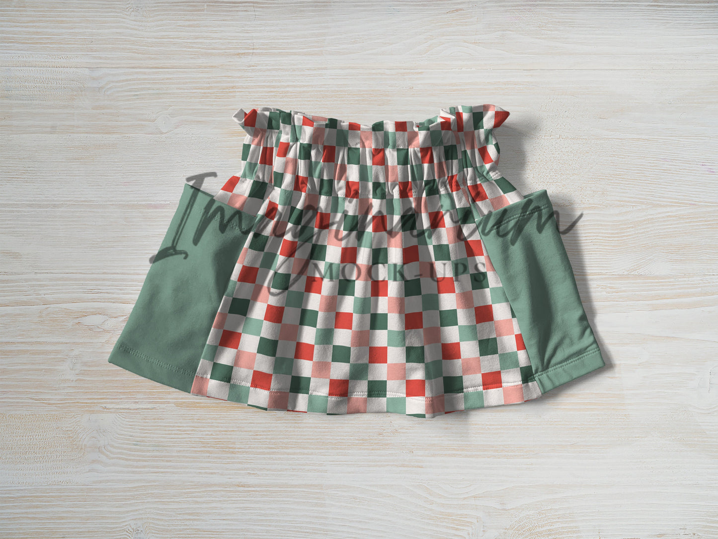 Paperbag Waist Pocket Skirt Mock Up, Realistic Mockup for Photoshop and Procreate