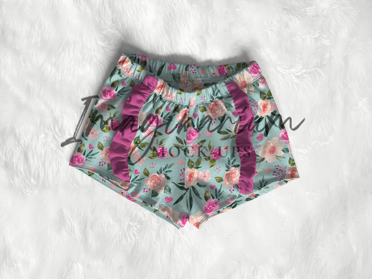 Breezy Ruffle Shorts Mock Up, Realistic Clothing Mockup for Photoshop and Procreate