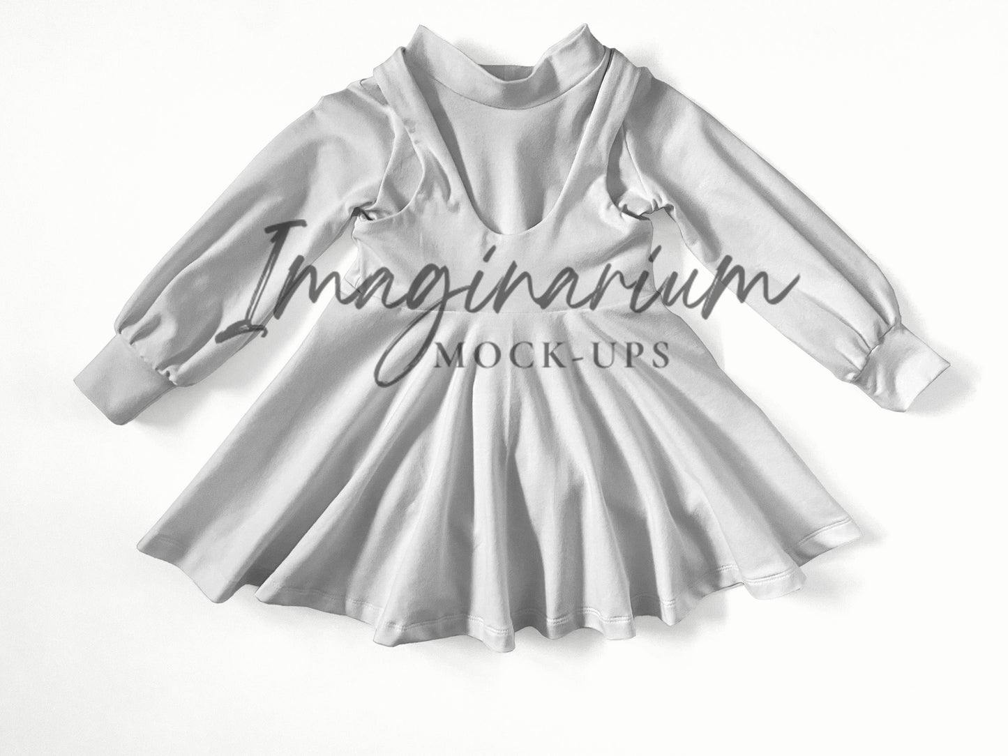 Pinafore and Long Sleeve Top Outfit Mockup, Realistic Mock Up for Photoshop and Procreate
