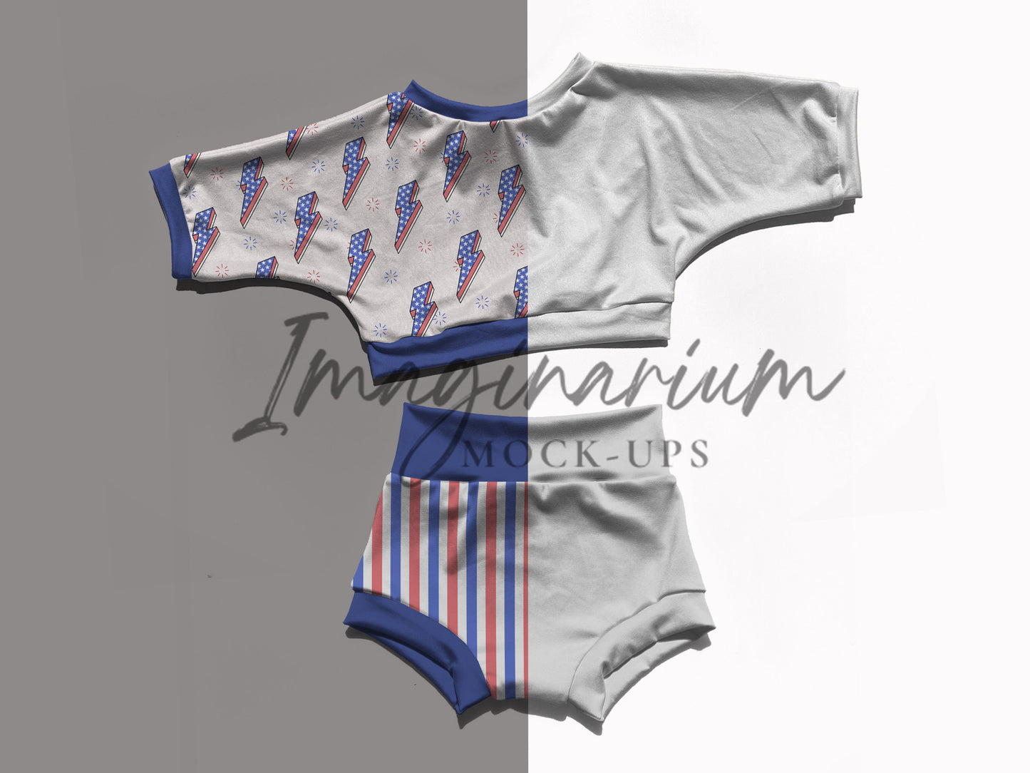 Crop Top and Bummies Lounge Set Outfit Mock Up, Realistic Clothing Mockup for Photoshop and Procreate