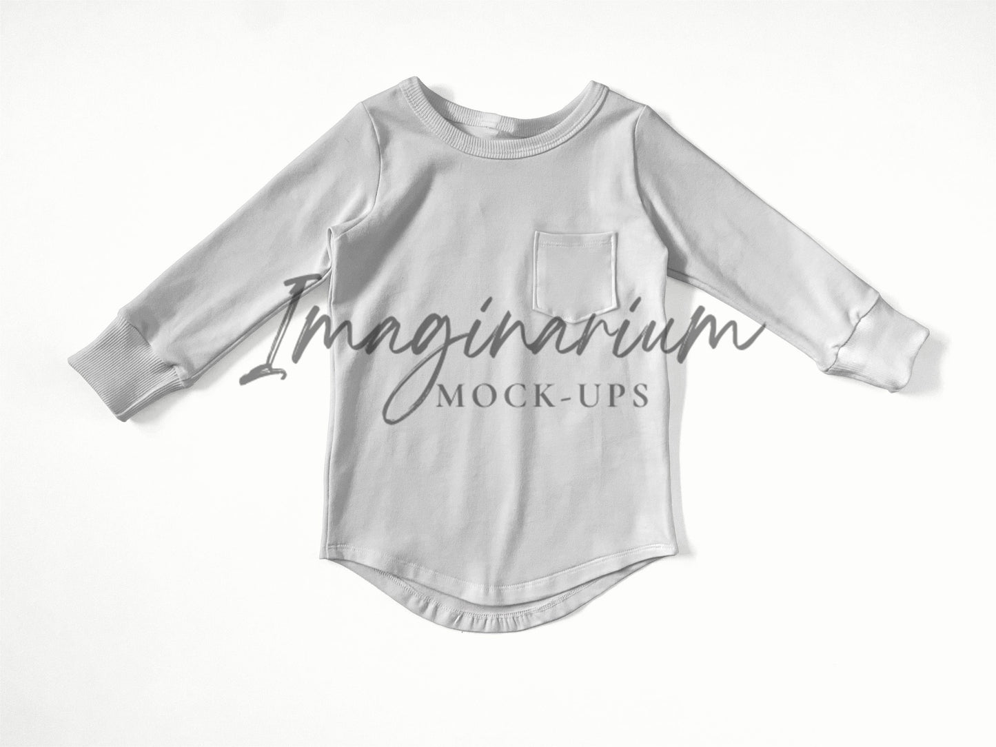 Long Sleeve Curved Hem Tee Shirt Mockup, Realistic Clothing Mock Up for Photoshop and Procreate