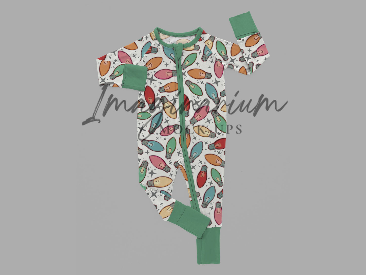 Zipper Sleeper Mock Up, Realistic Baby Pajama Mockup for Photoshop and Procreate