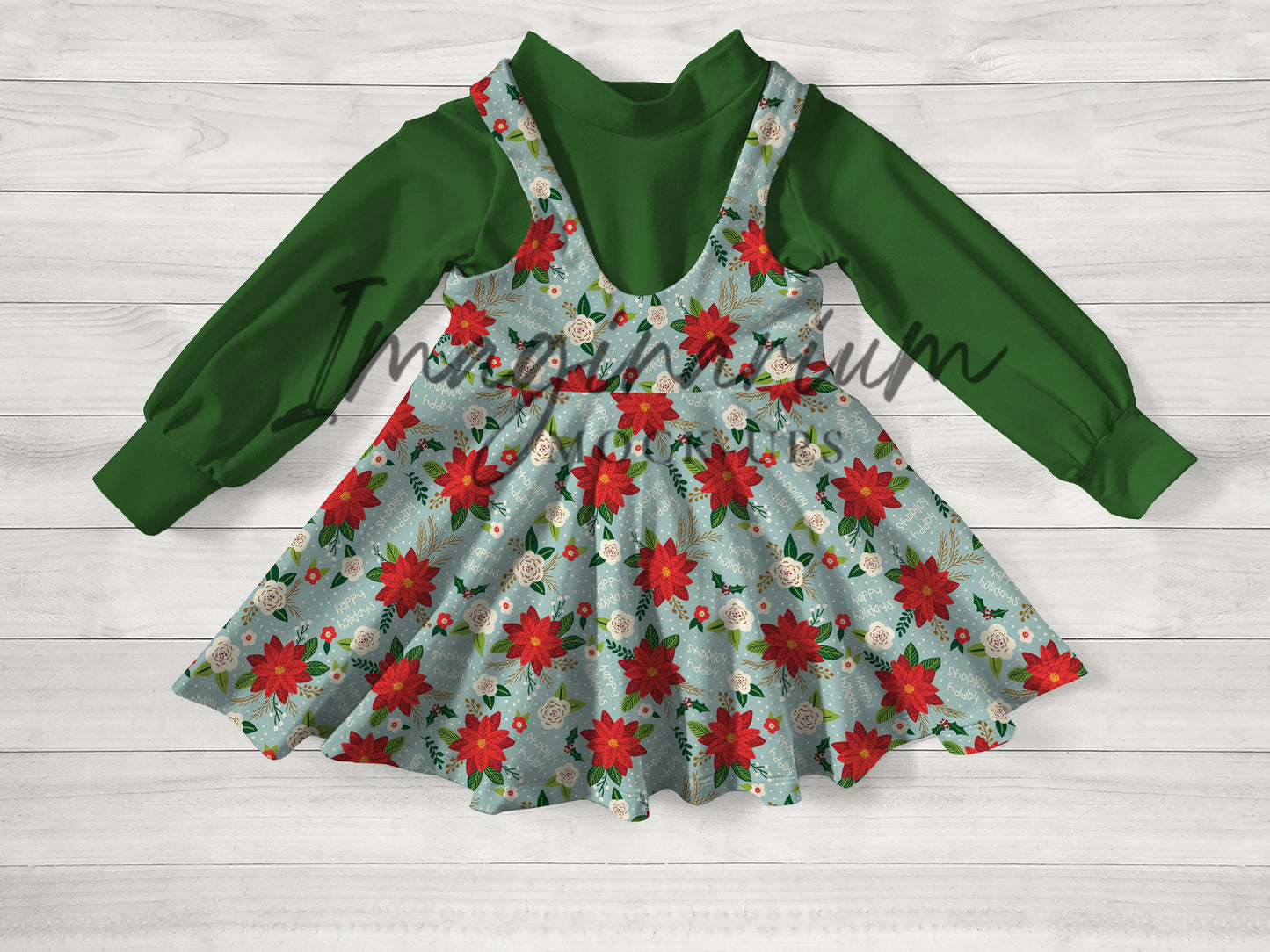 Pinafore and Long Sleeve Top Outfit Mockup, Realistic Mock Up for Photoshop and Procreate