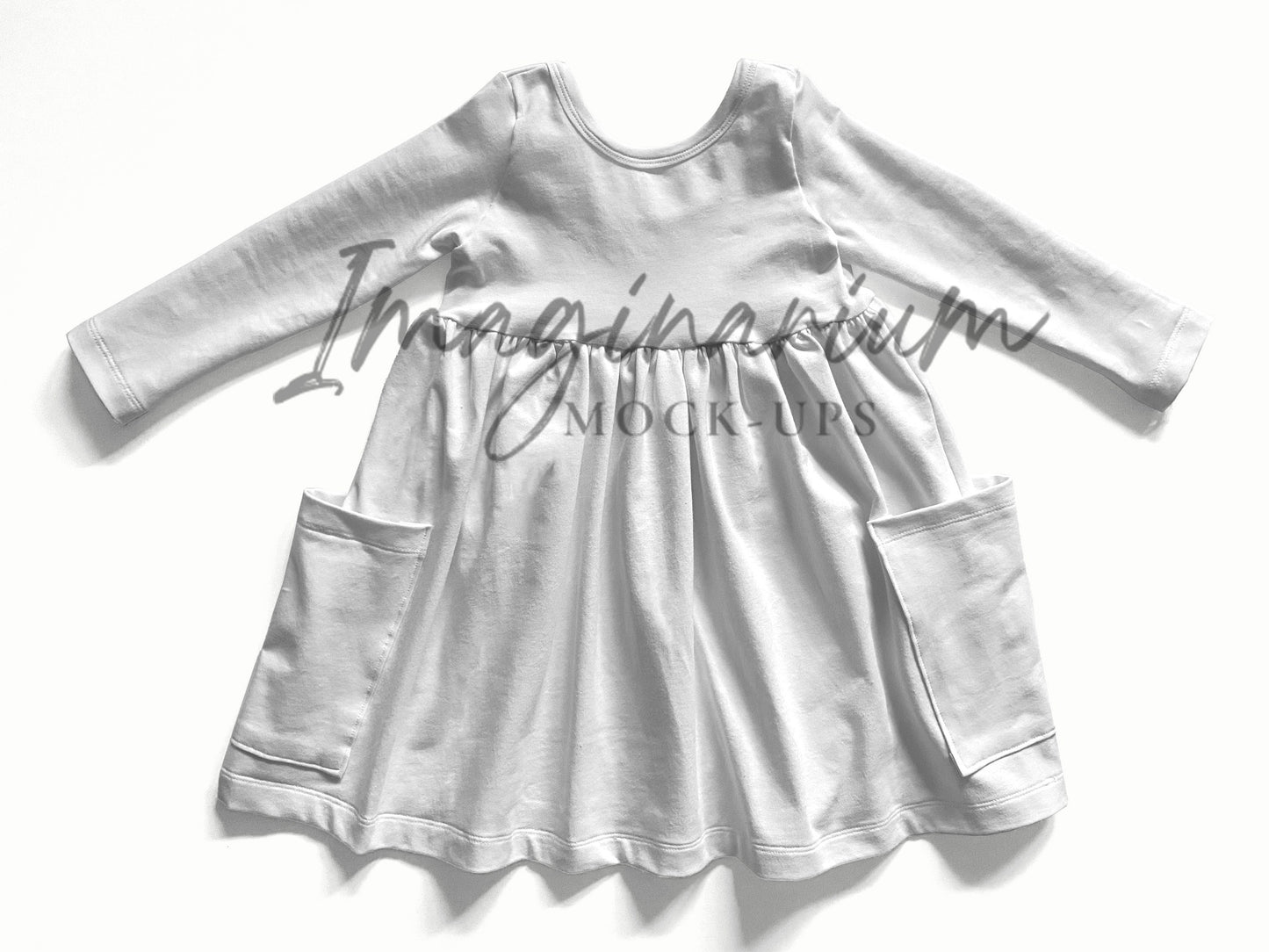 Long Sleeve Pocket Dress Mock Up, Realistic Clothing Mockup for Photoshop and Procreate
