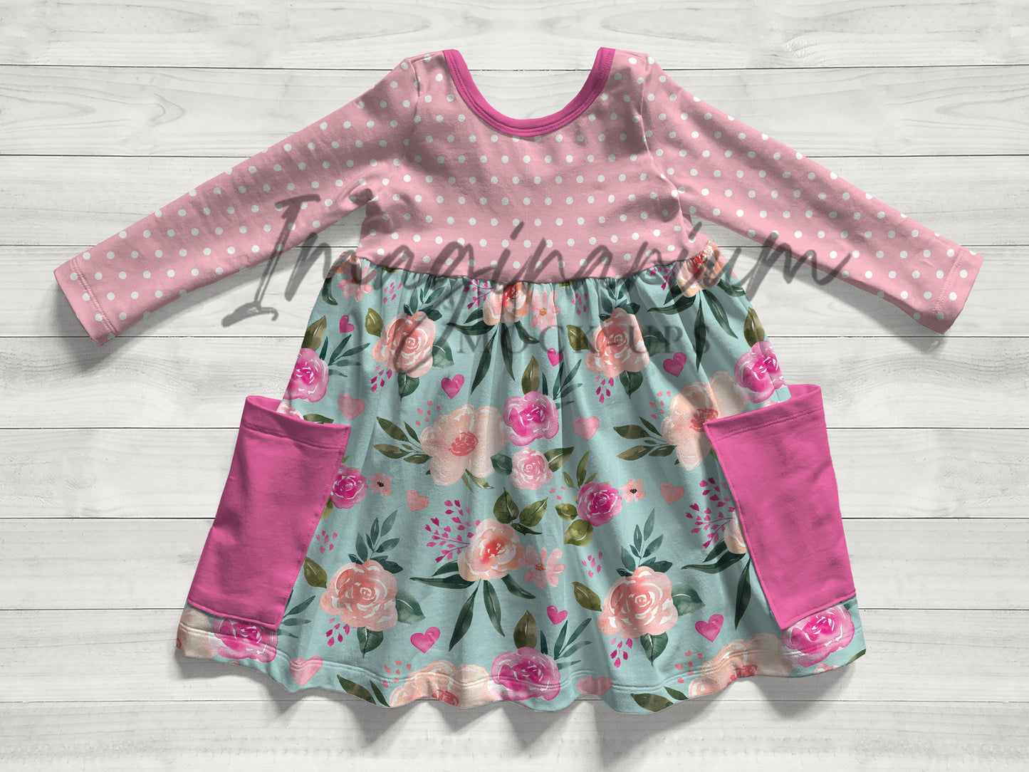 Long Sleeve Pocket Dress Mock Up, Realistic Clothing Mockup for Photoshop and Procreate