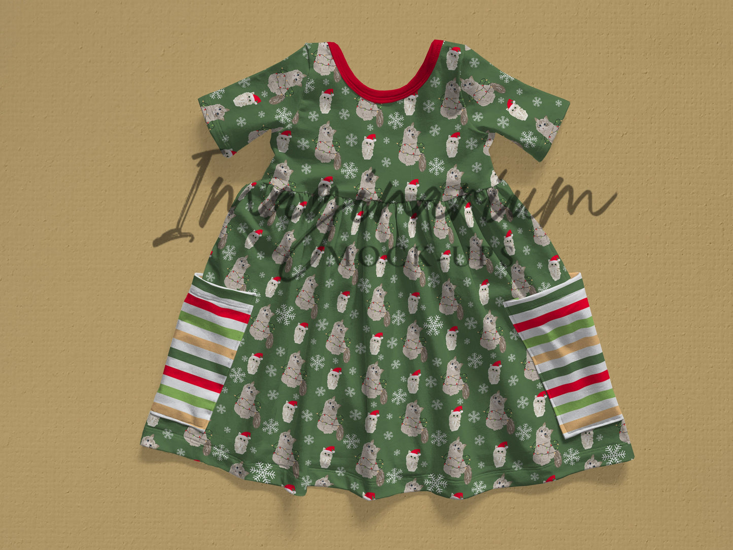 Short Sleeve Ellie Pocket Dress Mock Up, Realistic Clothing Mockup for Photoshop and Procreate