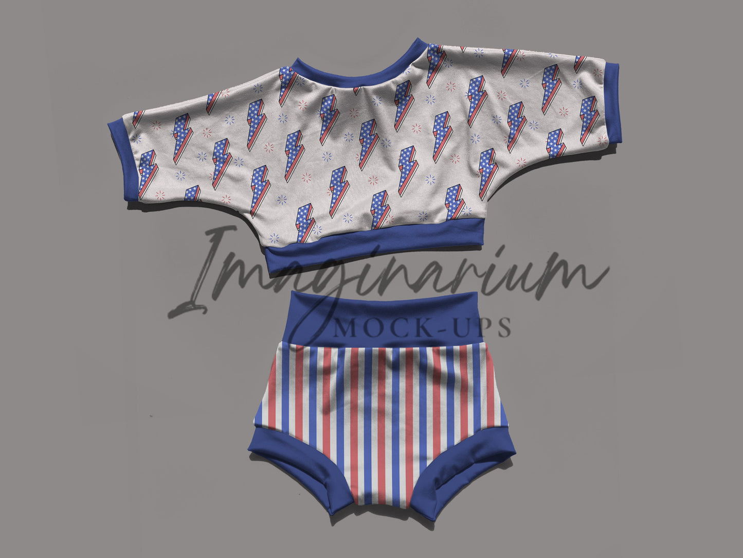 Crop Top and Bummies Lounge Set Outfit Mock Up, Realistic Clothing Mockup for Photoshop and Procreate