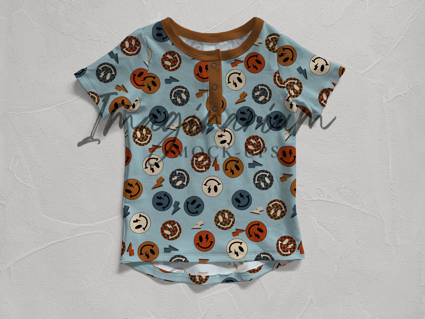 Short Sleeve Henley Top Mock Up, Realistic T-Shirt Mockup for Photoshop and Procreate