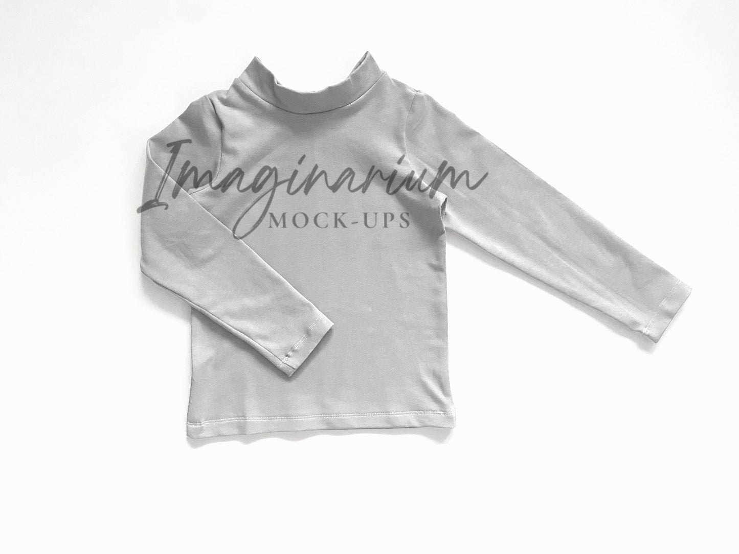 Long Sleeve Mock Neck Shirt Mock Up, Realistic Clothing Mockup for photoshop and procreate