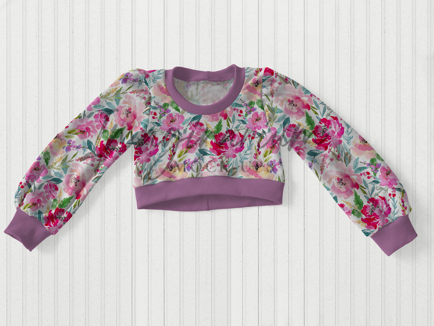 Long Sleeve Cropped Sweater Mock Up, Realistic Clothing Mockup for Photoshop and Procreate