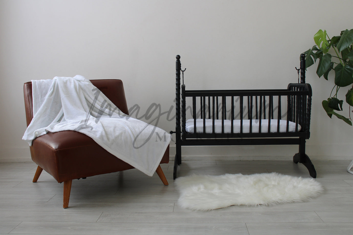 Large Minky Blanket and Bassinet Fitted Sheet Mockup, Realistic Lifestyle Mock Up for Photoshop and Procreate