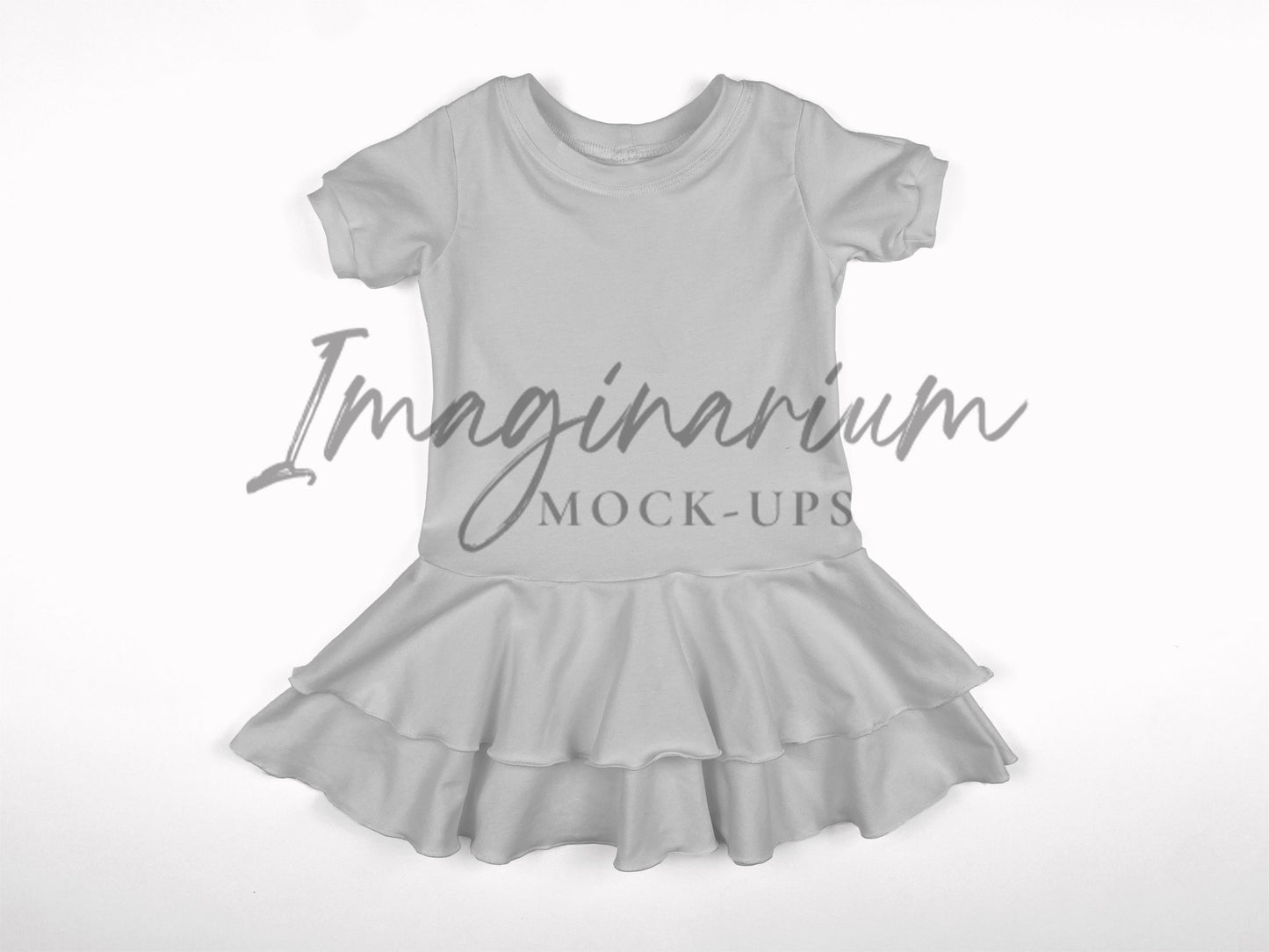 Short Sleeve Drop Waist Dress Mock Up, Realistic Mockup for Photoshop and Procreate