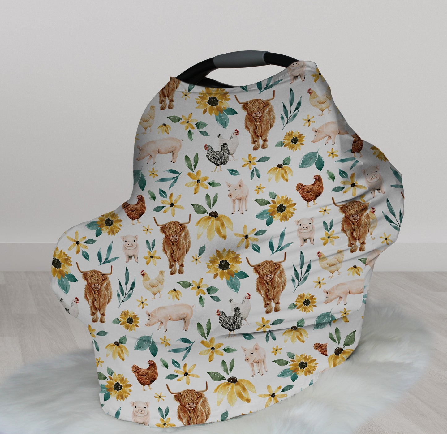 Car Seat Cover Mockup, Nursing Cover Mockup, Realistic Mock Up for Photoshop and Procreate