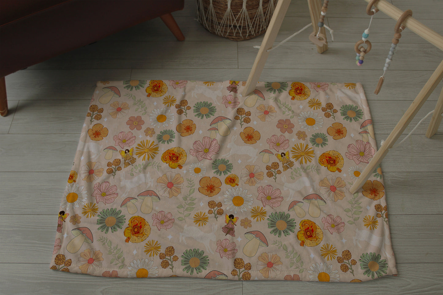 Playmat Blanket Mock Up, Realistic 30x20 Minky Blanket Mockup for Photoshop and Procreate