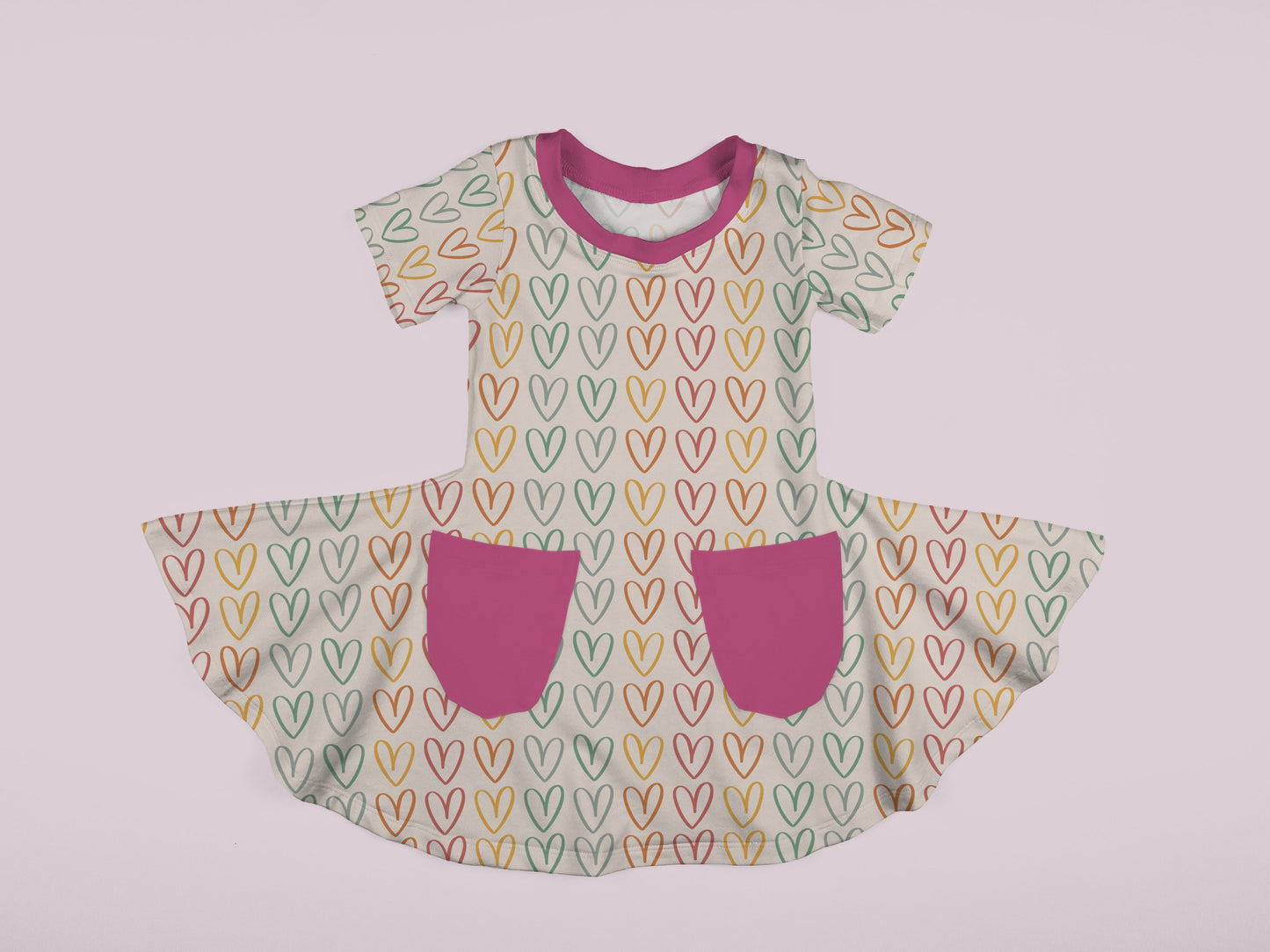 Short Sleeve Sweetie Pie Dress Mock Up, Realistic Mockup for Photoshop and Procreate