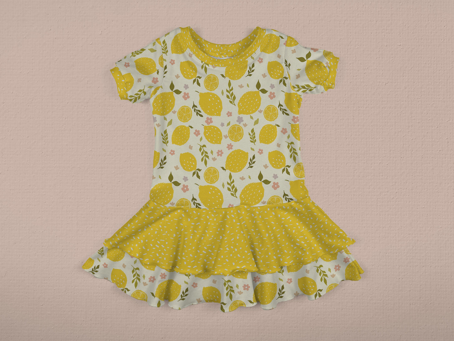 Short Sleeve Drop Waist Dress Mock Up, Realistic Mockup for Photoshop and Procreate