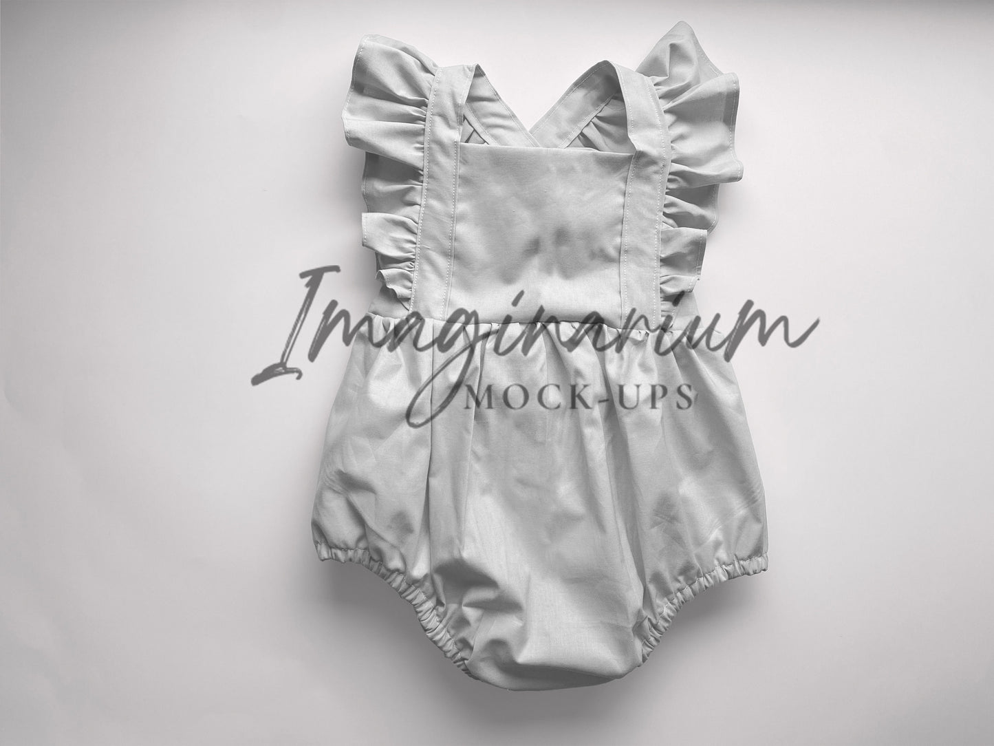 Ruffle Baby Romper Mock Up, Bellevue Romper Mockup, Woven Romper, Procreate Customizable Mock-up, Realistic Photoshop Clothing mockup